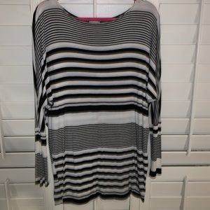Super soft black and white striped long sleeve.